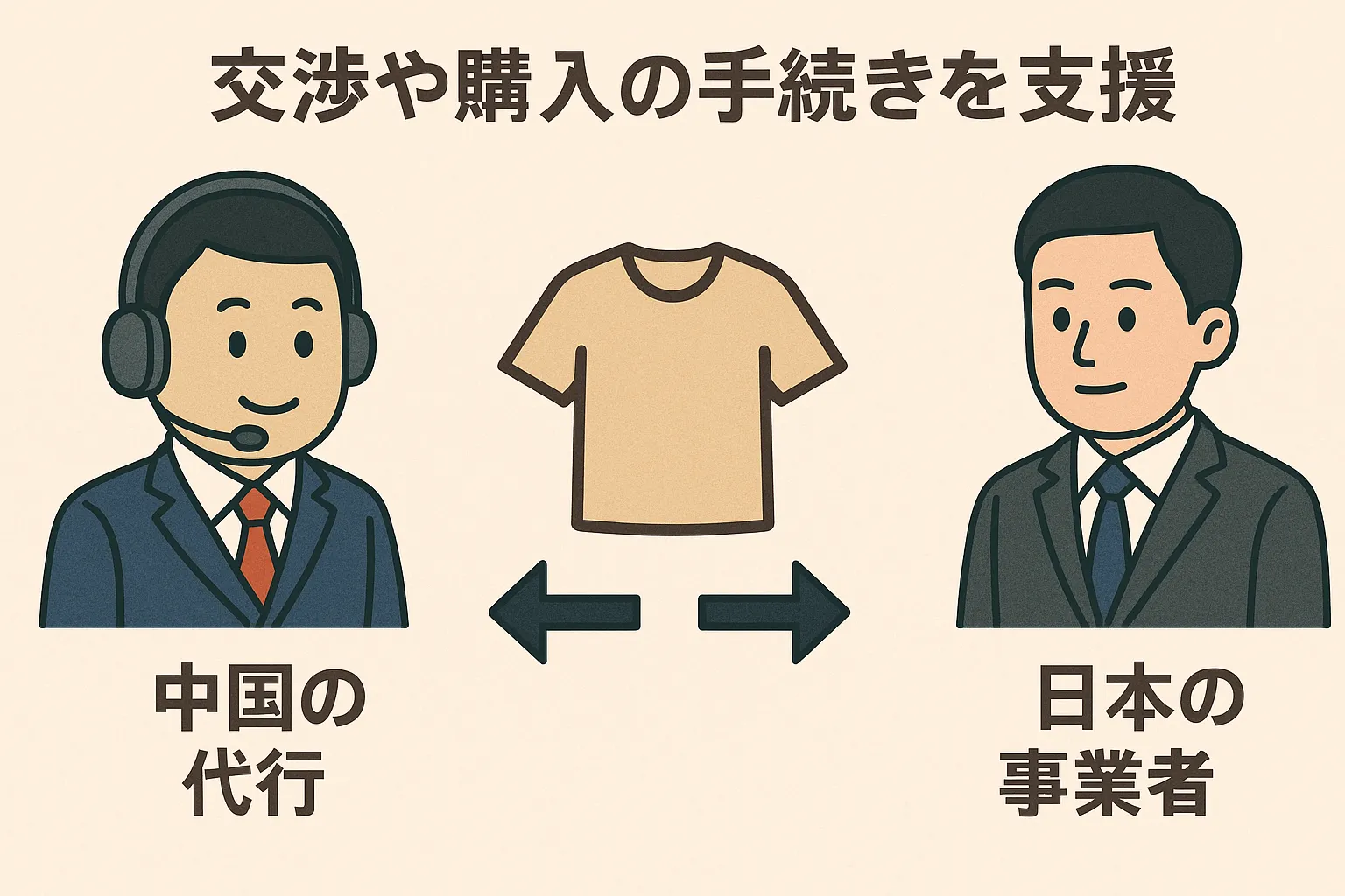 中国服装代行サービスの利用価値を示す図