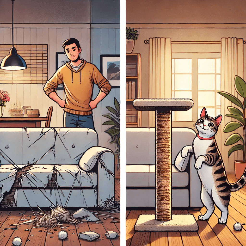 第7編:🛋️ 猫の爪とぎ行動を徹底解説:ソファを壊す破壊者をどう正しく導くか?