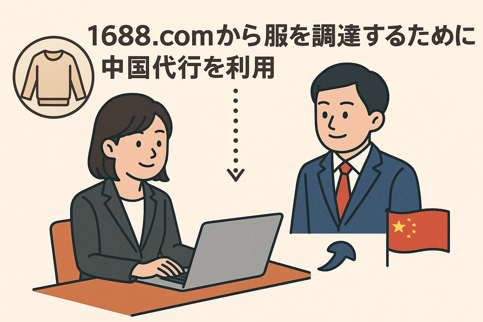 1688Japanの強みを示す図（日本語サポート・工場連携）