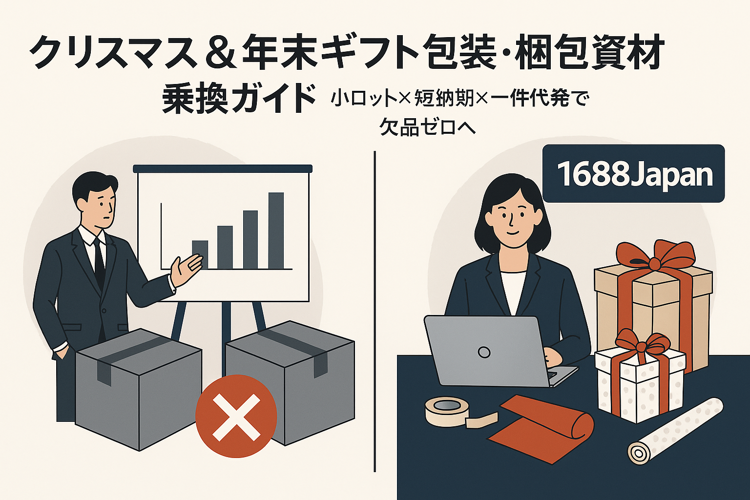 クリスマス＆年末ギフト包装の乗換ガイド｜小ロット×短納期×一件代発で欠品ゼロ（1688Japan）
