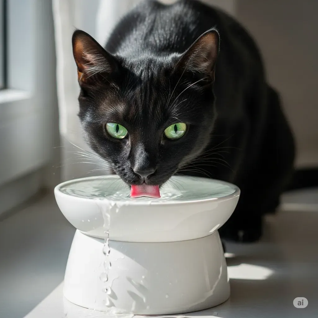 猫 水飲