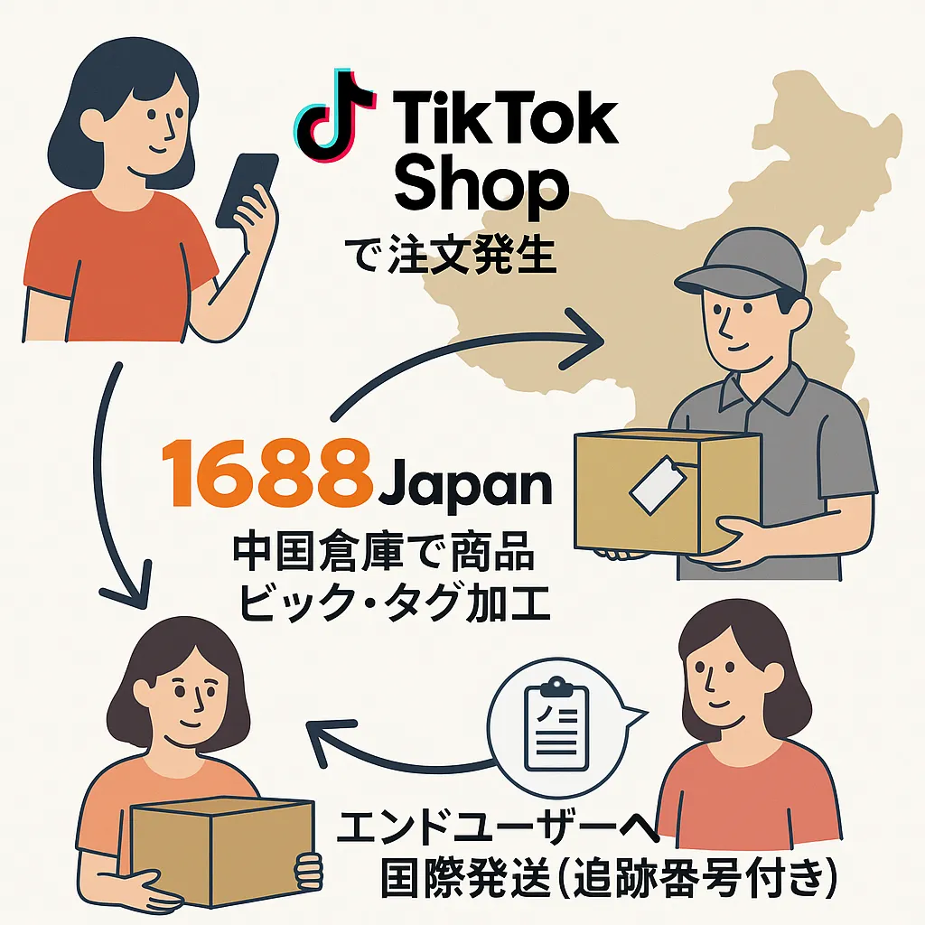 TikTok注文からエンドユーザー配送までの一括発送プロセス