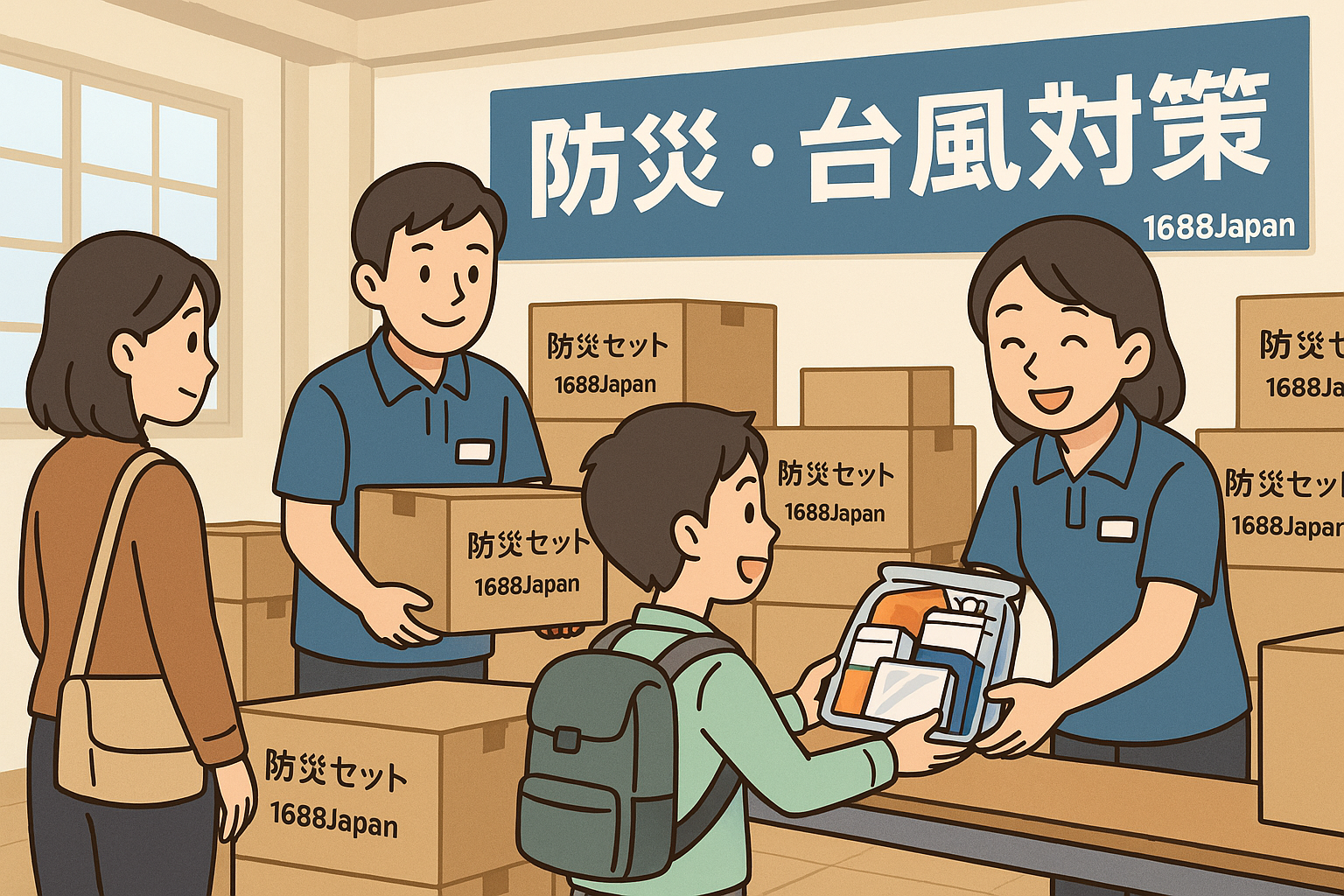 防災・台風対策用品特集｜学校・店舗・倉庫の備蓄＆補充ガイド（1688Japan） 
