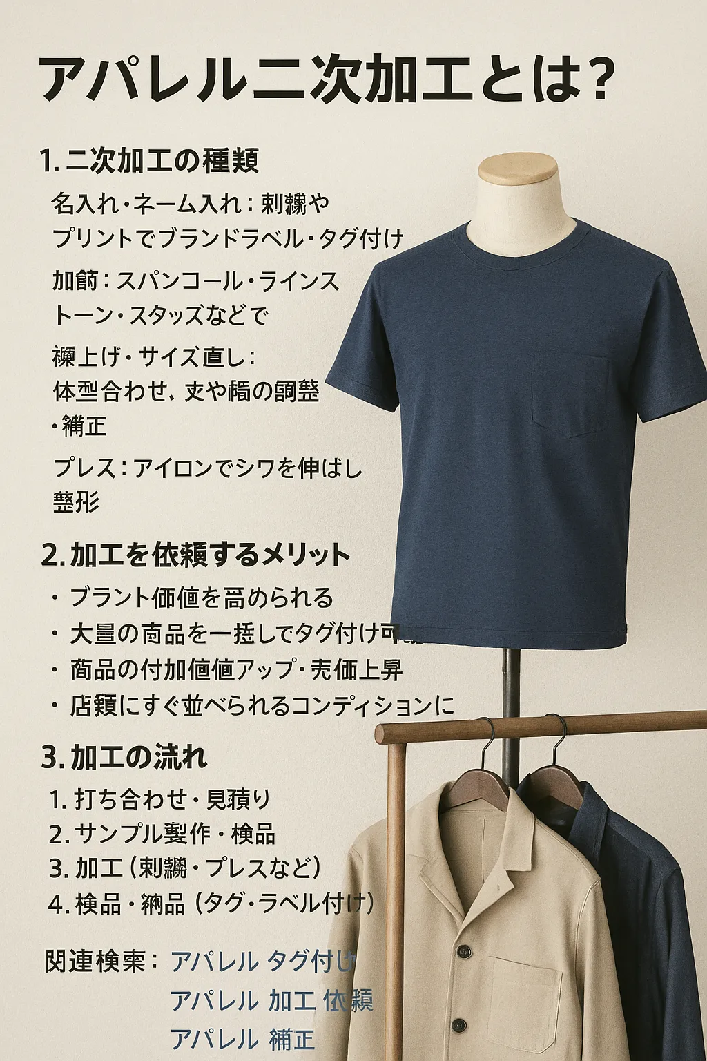 アパレル用 下げ札加工例（1688Japan）