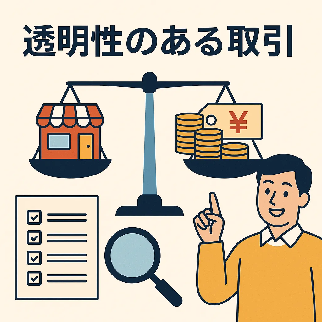 透明性を強調するイラスト