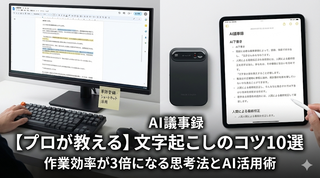 プロが教える文字起こしのコツ10選｜作業効率が3倍になる思考法とAI活用術