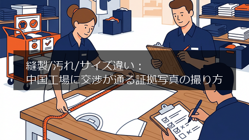 縫製/汚れ/サイズ違い：中国アパレル工場に交渉が通る証拠写真の撮り方
